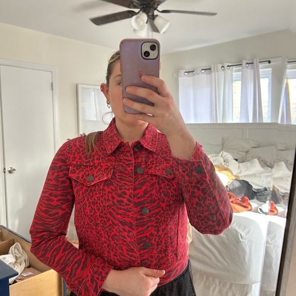 Red leopard Jean jacket - Picture 4 of 5
